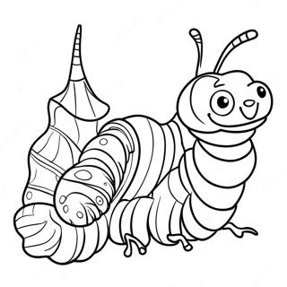 Colorful Caterpillar Coloring Page 2262-1856