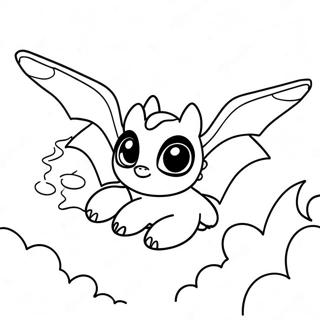 Toothless Flying Through Clouds Coloring Page 22642-18193