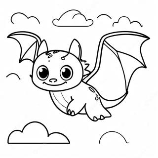 Toothless Flying Through Clouds Coloring Page 22642-18194