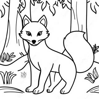 Realistic Fox In A Forest Coloring Page 22651-18197