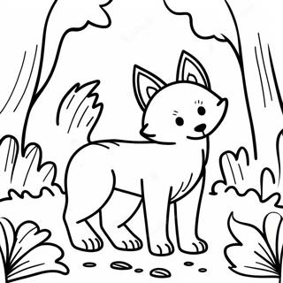 Realistic Fox In A Forest Coloring Page 22651-18198