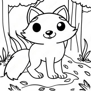 Realistic Fox In A Forest Coloring Page 22651-18199