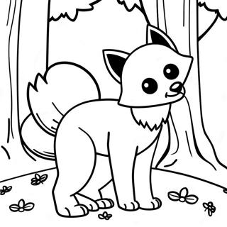 Realistic Fox In A Forest Coloring Page 22651-18200