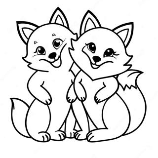 Cute Fox Family Coloring Page 22652-18201