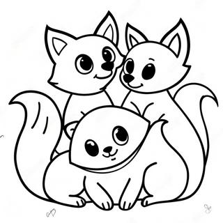 Cute Fox Family Coloring Page 22652-18202