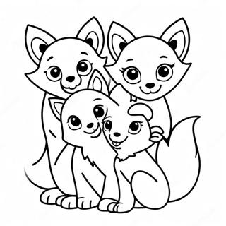 Cute Fox Family Coloring Page 22652-18203