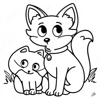 Cute Fox Family Coloring Page 22652-18204