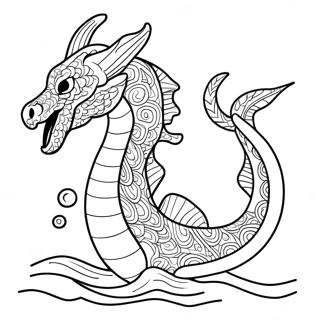 Majestic Sea Dragon Swimming Coloring Page 22712-18245