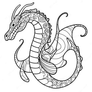 Majestic Sea Dragon Swimming Coloring Page 22712-18248