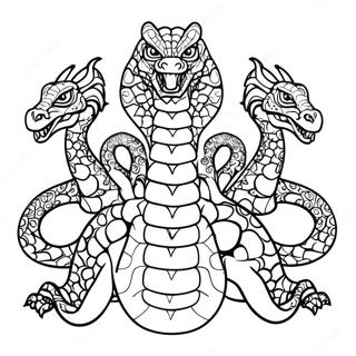 Fierce Hydra With Multiple Heads Coloring Page 22742-18271