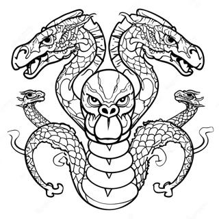 Fierce Hydra With Multiple Heads Coloring Page 22742-18272