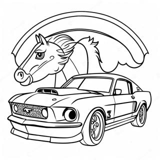 Ford Mustang Racing Car Coloring Page 22752-18283