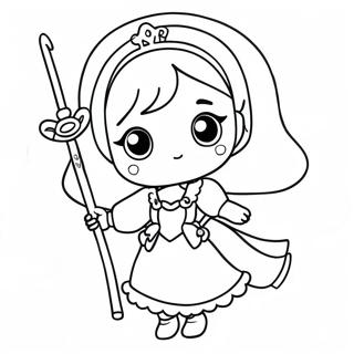 Cute Anime Princess With Magical Staff Coloring Page 22762-18286