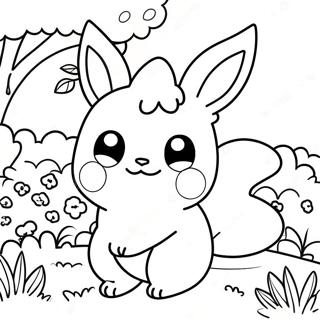 Cute Flareon In A Garden Coloring Page 22812-18326