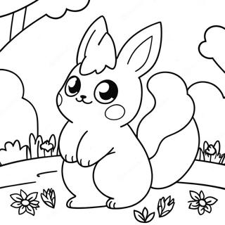 Cute Flareon In A Garden Coloring Page 22812-18327