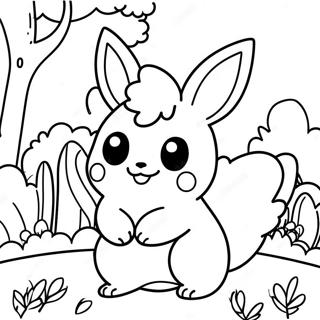 Cute Flareon In A Garden Coloring Page 22812-18328