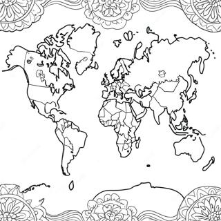 World Map Coloring Page 22841-18350