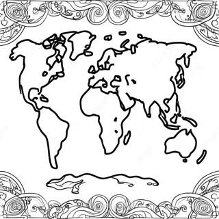 Colorful Continents Coloring Page 22842-18354