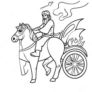 Elijah With Fiery Chariot Coloring Page 22892-18394