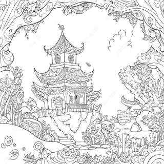 Intricate Kerby Rosanes Fantasy Scene Coloring Page 22902-18403