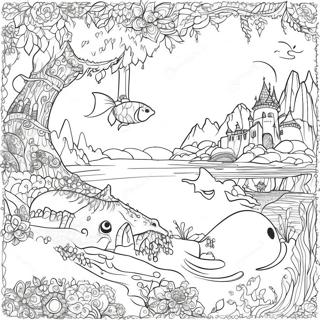 Intricate Kerby Rosanes Fantasy Scene Coloring Page 22902-18404