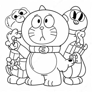 Doraemon With Friends Coloring Page 22912-18412