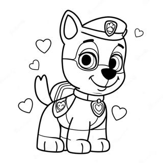 Charming Paw Patrol Hearts Coloring Page 22932-18425