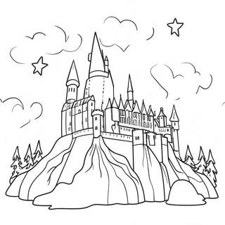 Festive Hogwarts Castle Coloring Page 22972-18458