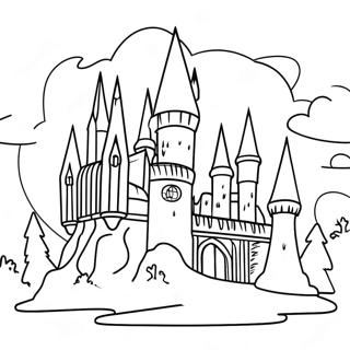 Festive Hogwarts Castle Coloring Page 22972-18459