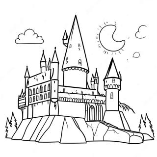 Festive Hogwarts Castle Coloring Page 22972-18460