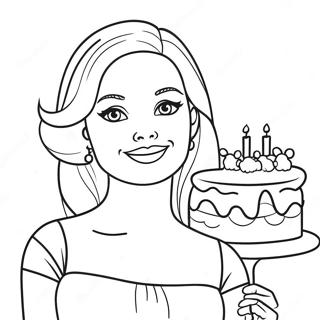 Barbie Birthday Coloring Pages