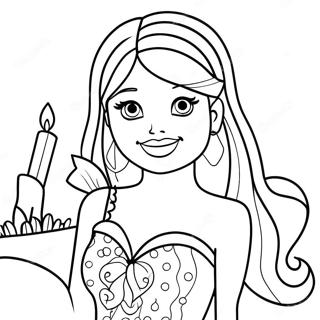 Barbie Birthday Coloring Page 22991-18475