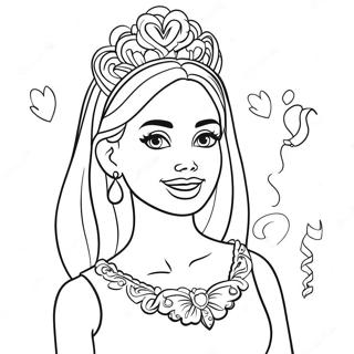 Barbie Birthday Coloring Page 22991-18476