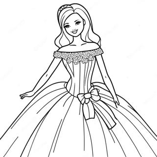 Barbie In A Sparkling Party Dress Coloring Page 22992-18470