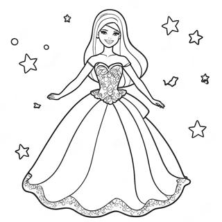 Barbie In A Sparkling Party Dress Coloring Page 22992-18471