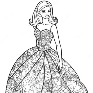 Barbie In A Sparkling Party Dress Coloring Page 22992-18472