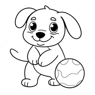 Cute Puppy Playing With Ball Coloring Page 2302-1885