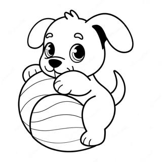 Cute Puppy Playing With Ball Coloring Page 2302-1886