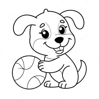 Cute Puppy Playing With Ball Coloring Page 2302-1887