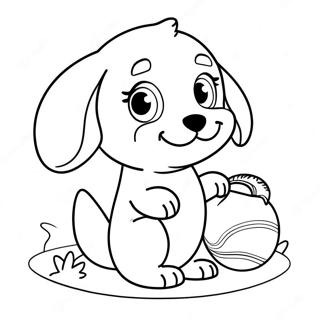 Cute Puppy Playing With Ball Coloring Page 2302-1888