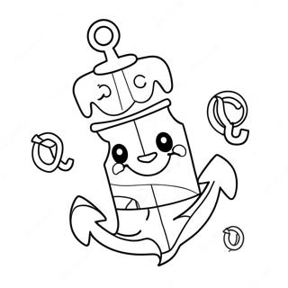 Cute Cartoon Anchor Coloring Page 23062-18531