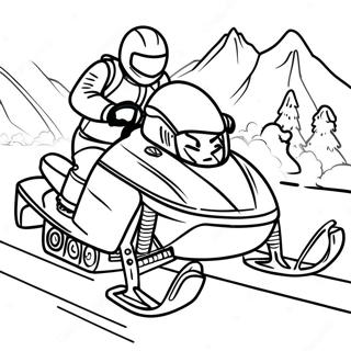 Exciting Snowmobile Race Coloring Page 23082-18545