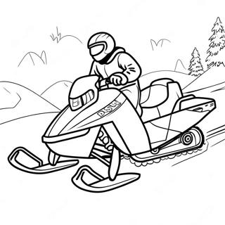 Exciting Snowmobile Race Coloring Page 23082-18547