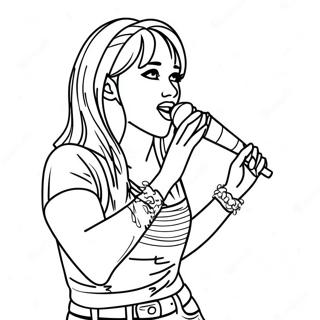 Hannah Montana Singing On Stage Coloring Page 23092-18556