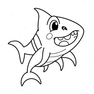 Cute Cartoon Shark Coloring Page 23102-18561