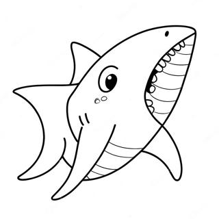 Cute Cartoon Shark Coloring Page 23102-18562