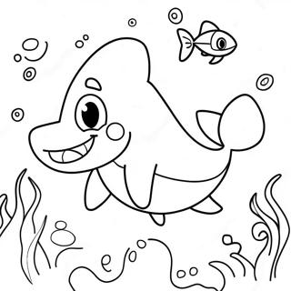 Cute Cartoon Shark Coloring Page 23102-18563