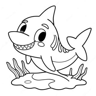 Cute Cartoon Shark Coloring Page 23102-18564