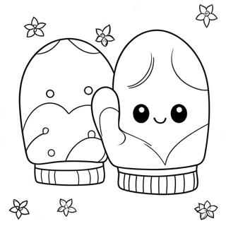 Cute Mittens Sheet Coloring Page 23121-18574