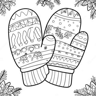 Festive Winter Mittens Coloring Page 23122-18581